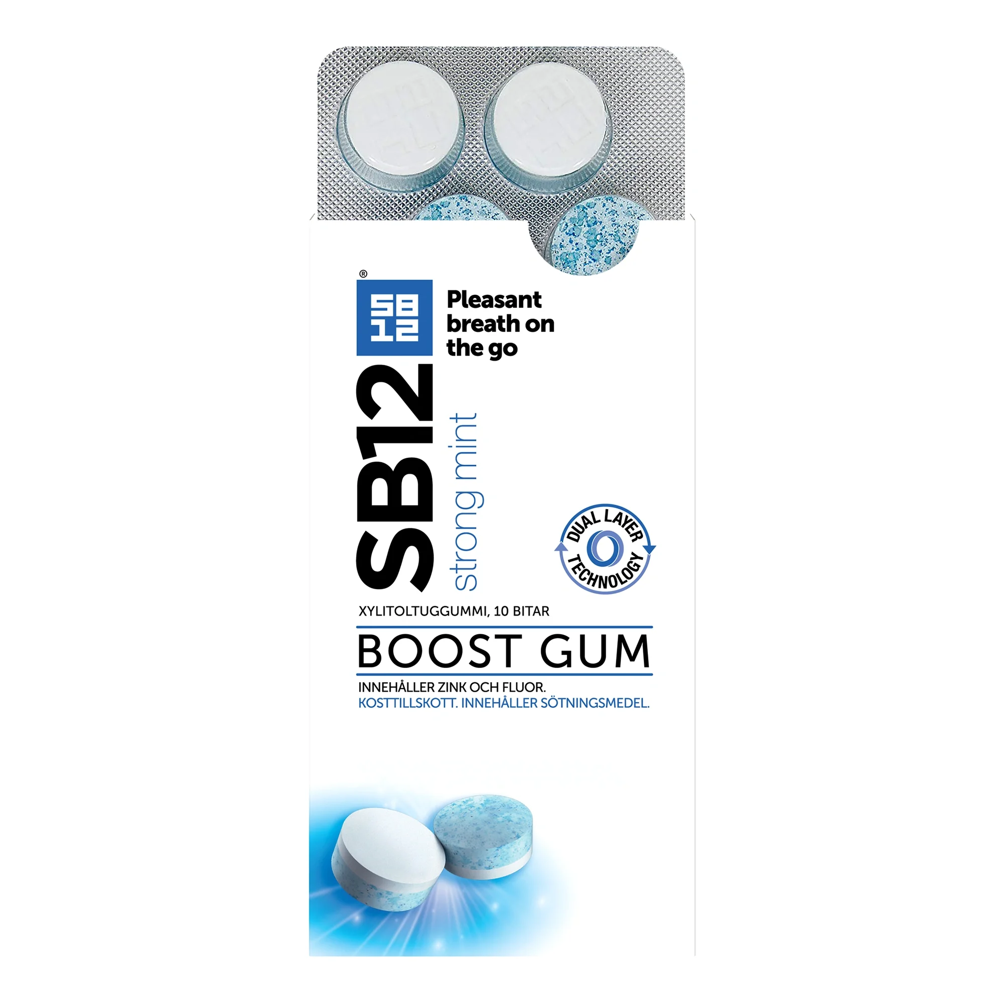 SB12 Boost Strong Mint tuggummi 10 st - Dålig andedräkt