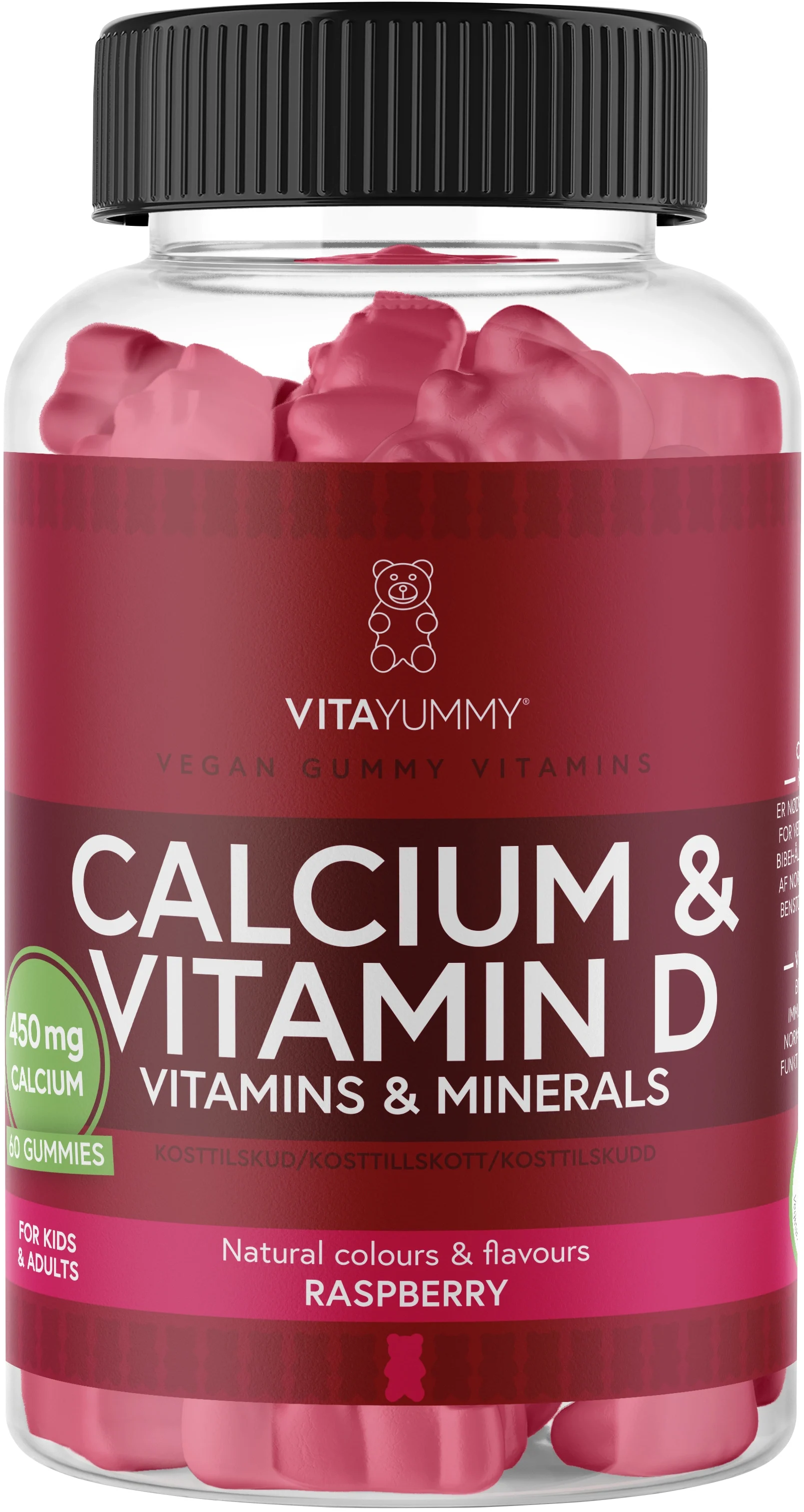 VitaYummy Calcium & D Raspberry 60 st - D-vitamin barn
