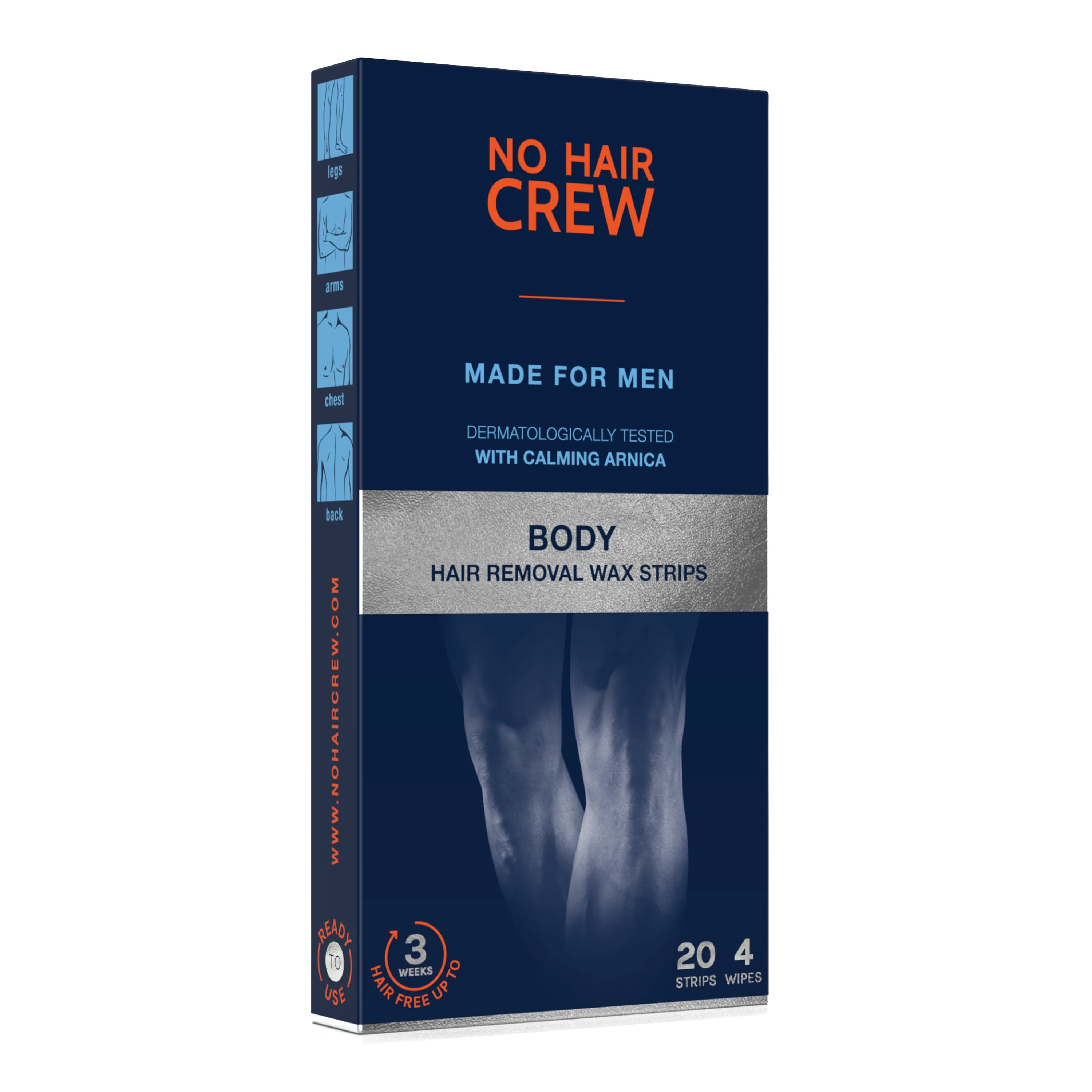 No Hair Crew Hair Removal Wax Strips, 20 Strips