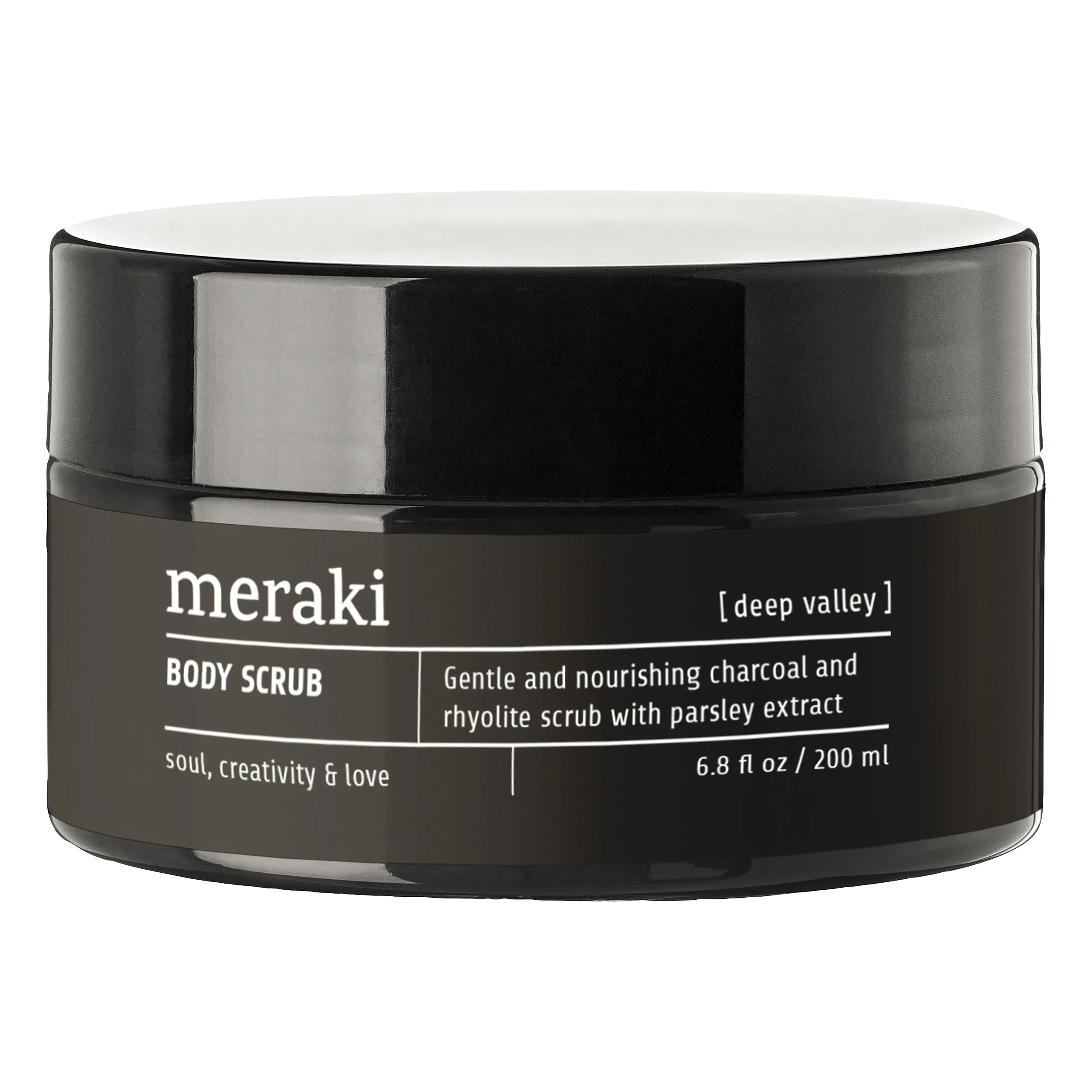 Meraki Body Scrub med träkol Deep Valley 200 ml