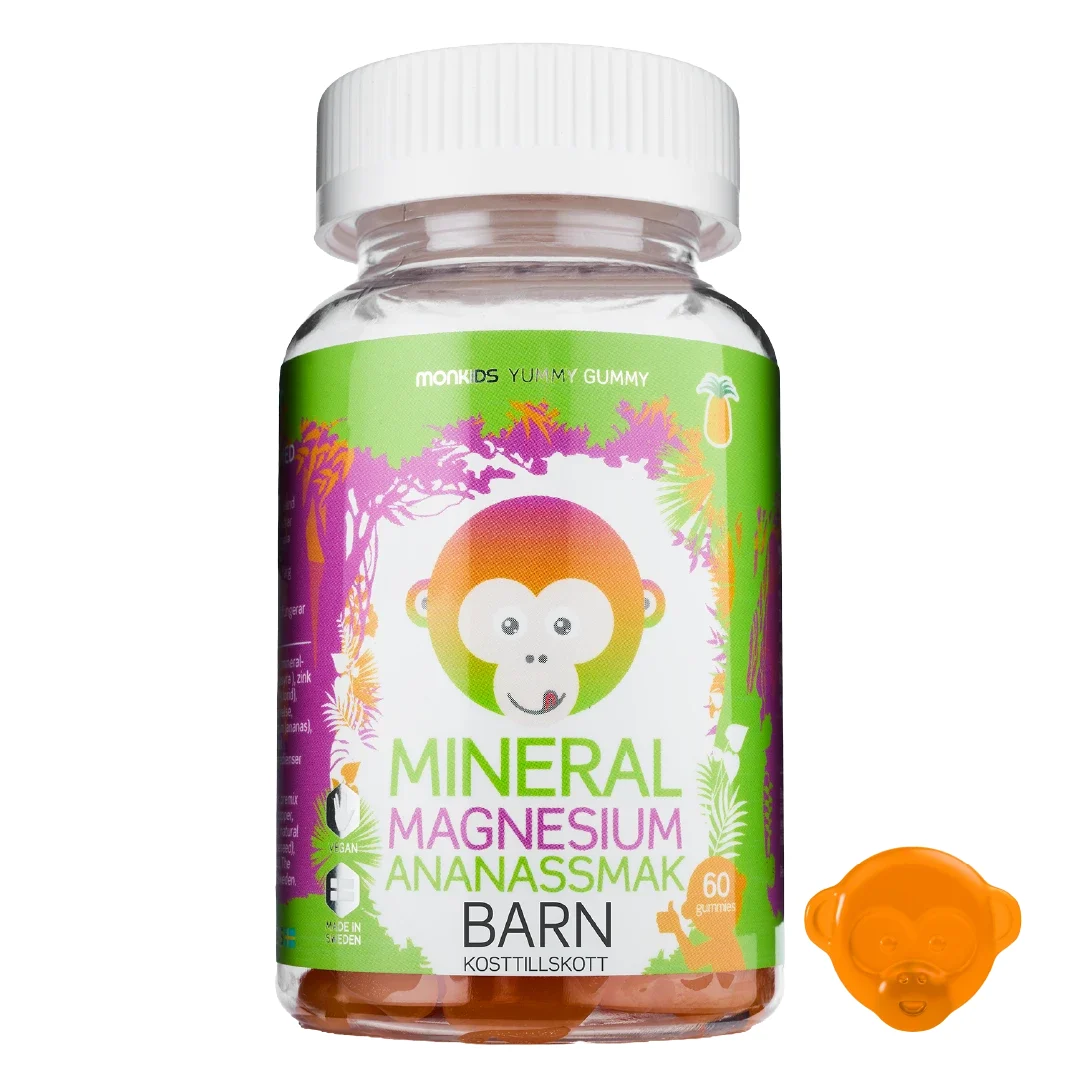 Monkids Mineral Magnesium Barn Ananas 60 st