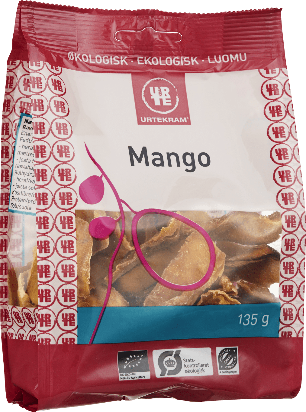 Urtekram Torkad Mango Eko 135 g Urtekram