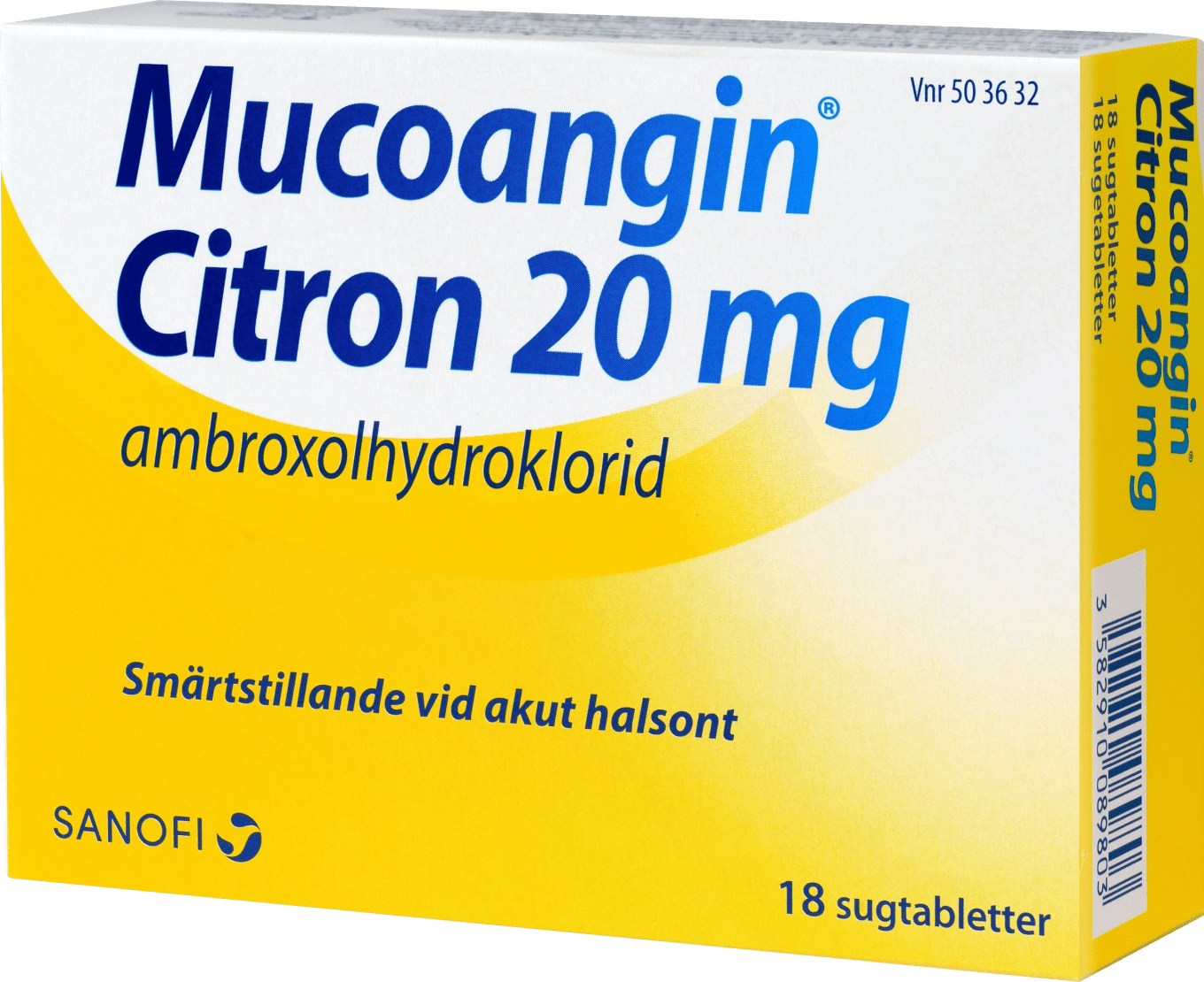 Mucoangin Citron sugtablett 20 mg 18 st Mucoangin
