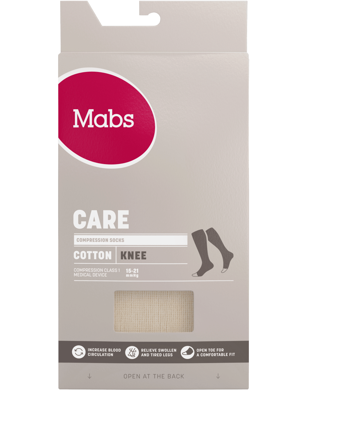Mabs Care Knee Natur 1 par 7 Svart Mabs