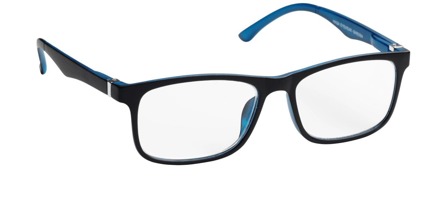 Lix Läsglasögon Stockholm Matt Black Blue +3,0 Haga Optik