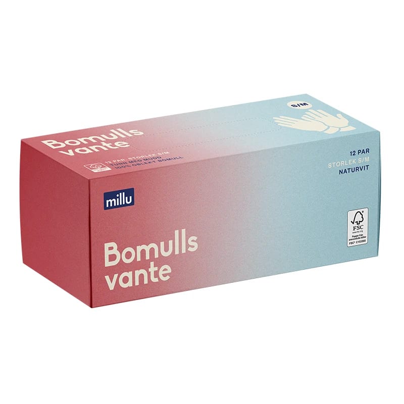 Millu Bomullsvante Tunn S/M 12 par Millu