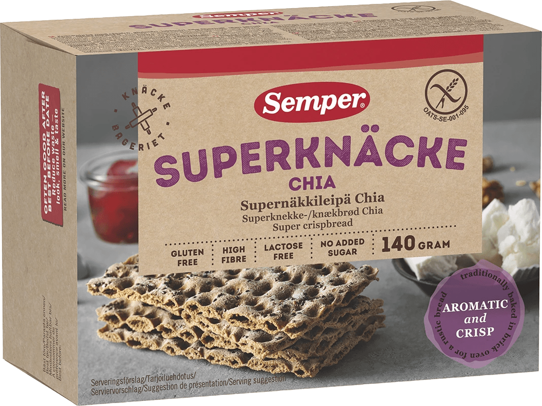 Semper glutenfritt Superknäcke Chia 140 g Semper