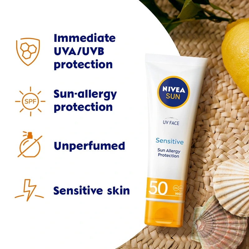 Nivea Sun UV Face Soothing Sensitive Cream SPF50 50 ml Nivea