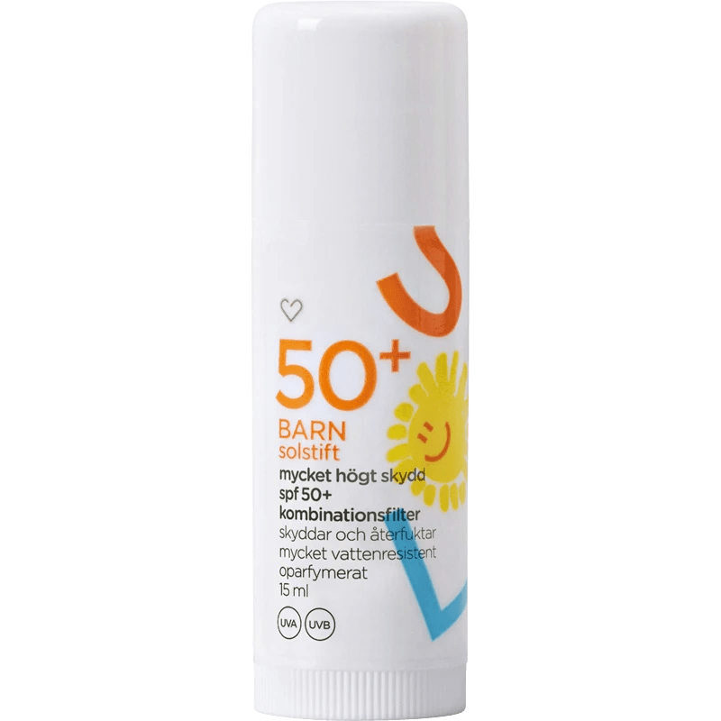 Hjärtats Solstift Barn SPF50+ Oparfymerat 15 ml Hjärtats