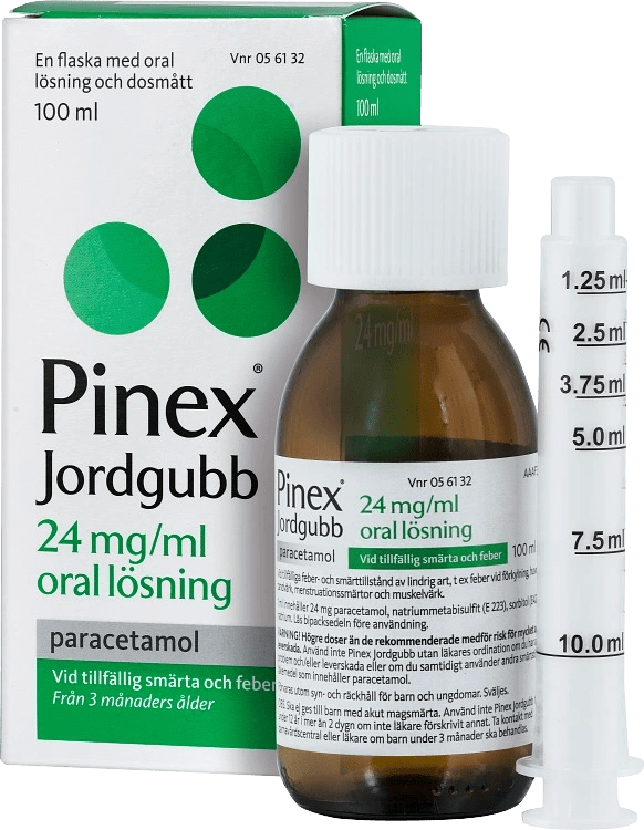 Pinex Jordgubb oral lösning 24 mg/ml 100 ml Pinex