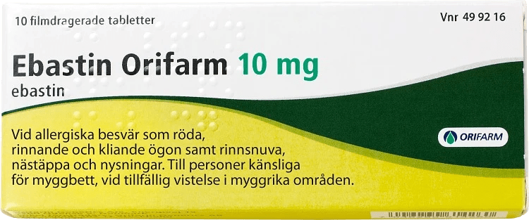 Ebastin Orifarm filmdragerad tablett 10 mg 10 st Orifarm