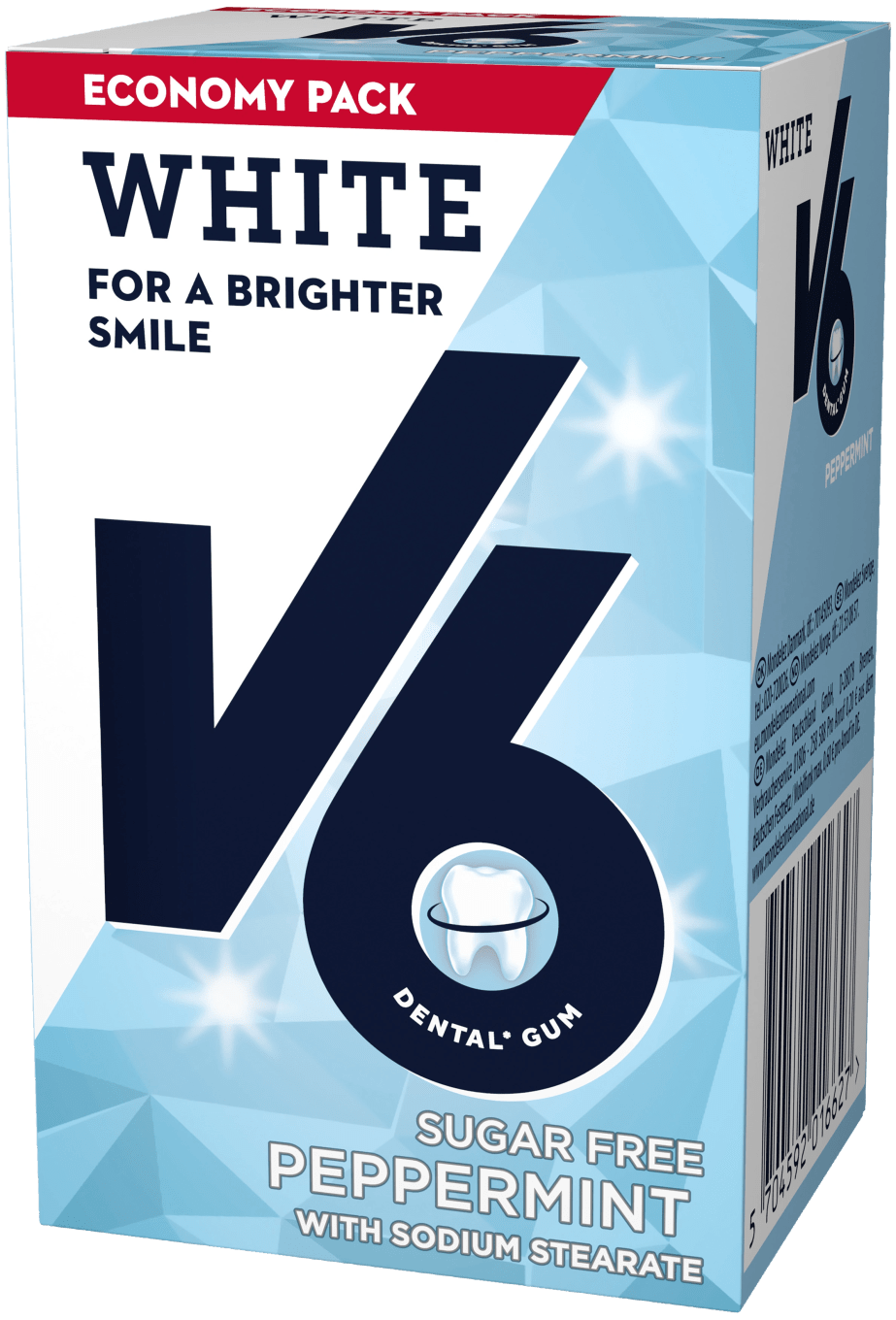 V6 White Peppermint tuggummi 72 g V6