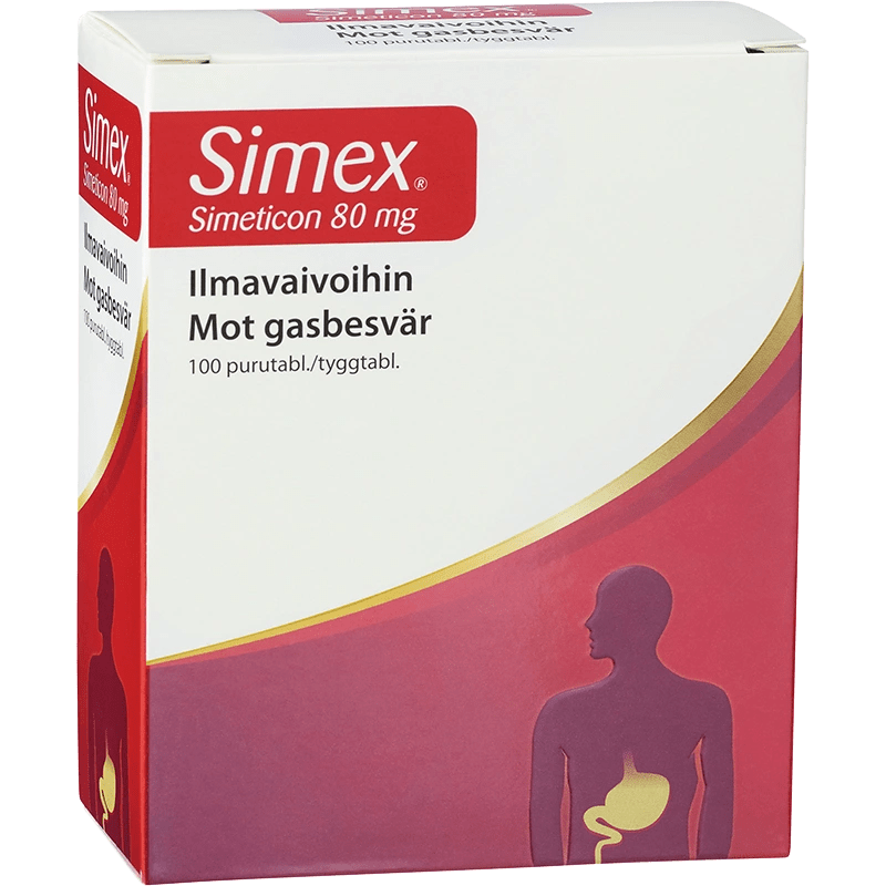 Simex Tuggtablett Simetikon 80 mg 100 st Simex