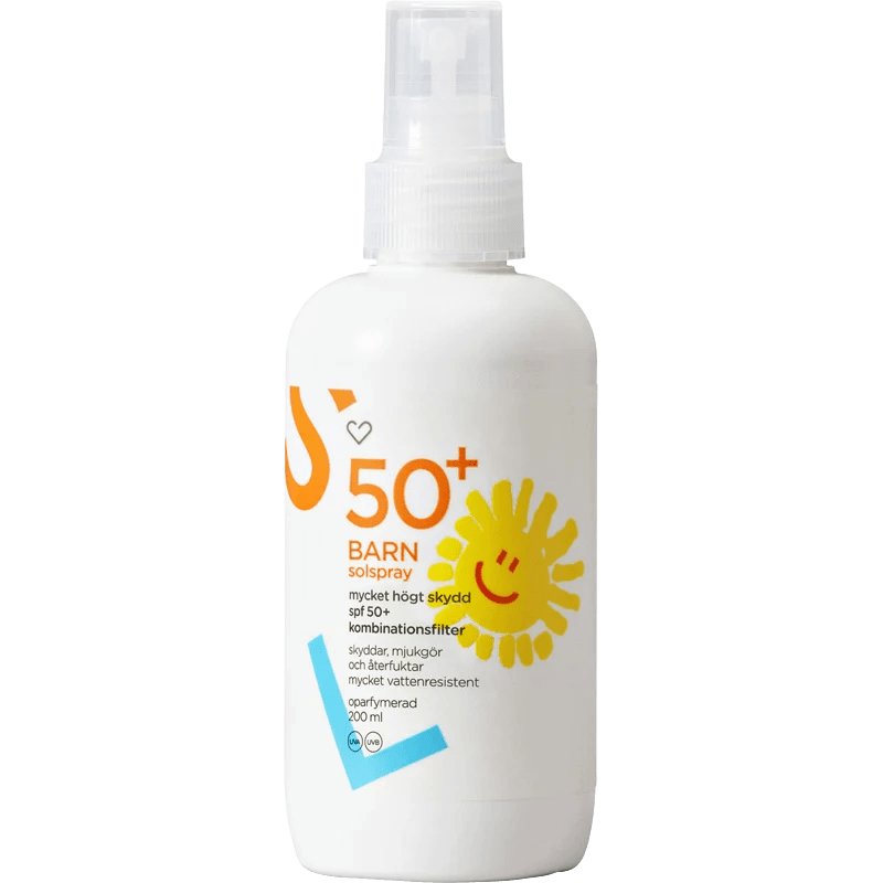 Hjärtats Solspray Barn SPF50+ Oparfymerad 200 ml Hjärtats