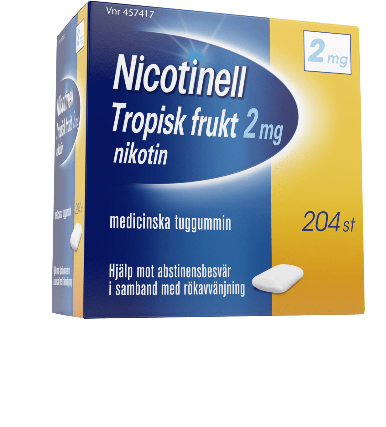Nicotinell Tropisk frukt medicinskt tuggummi 2 mg 204 st Nicotinell
