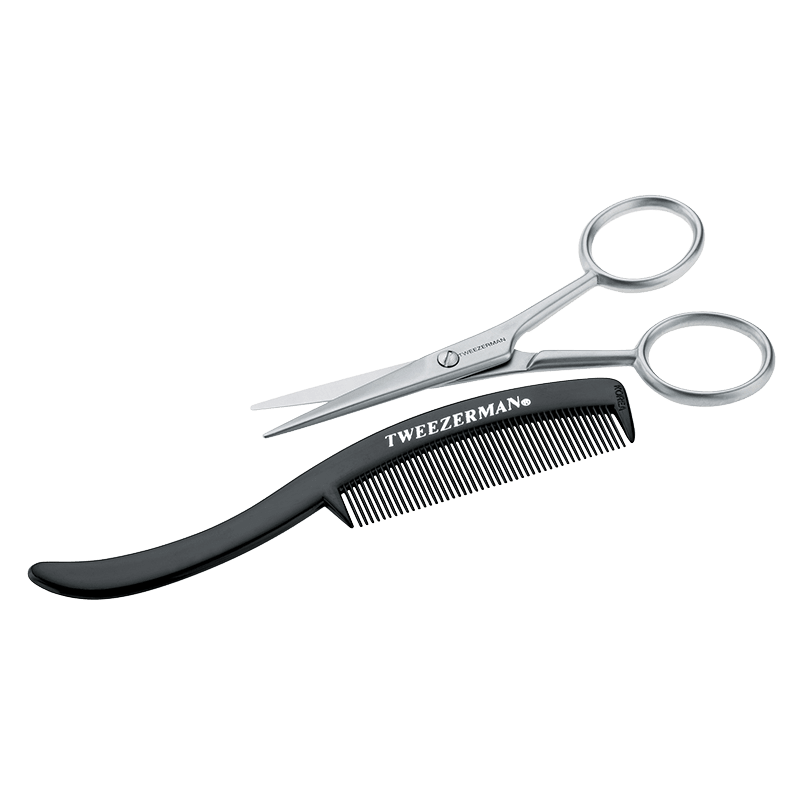Tweezerman Moustache Scissors With Comb Tweezerman