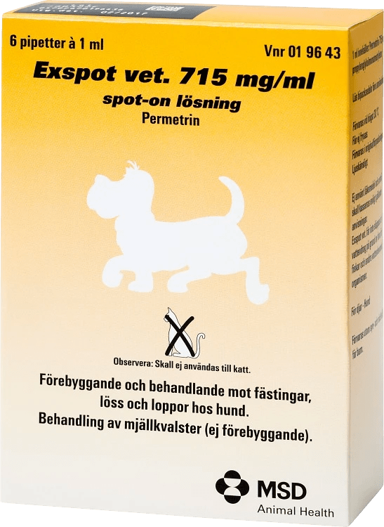 Exspot vet. lösning för hund 715 mg/ml 6 x 1 ml Exspot