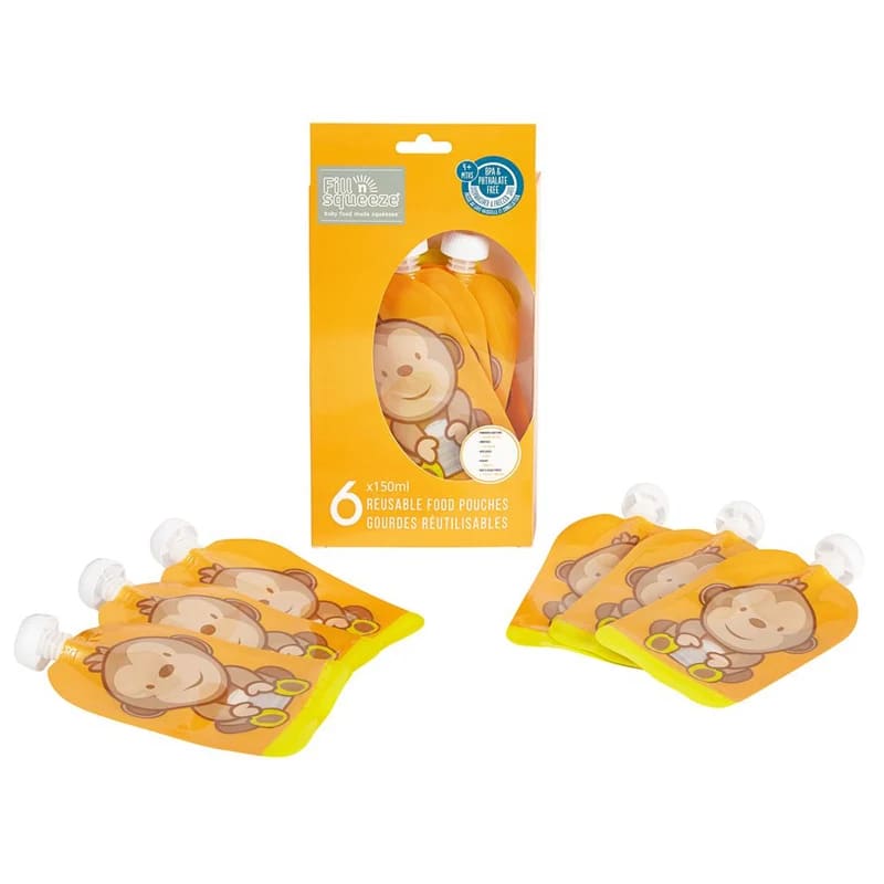 Fill 'n' Squeeze Zipper Pouches 6 st Fill 'n' Squeeze
