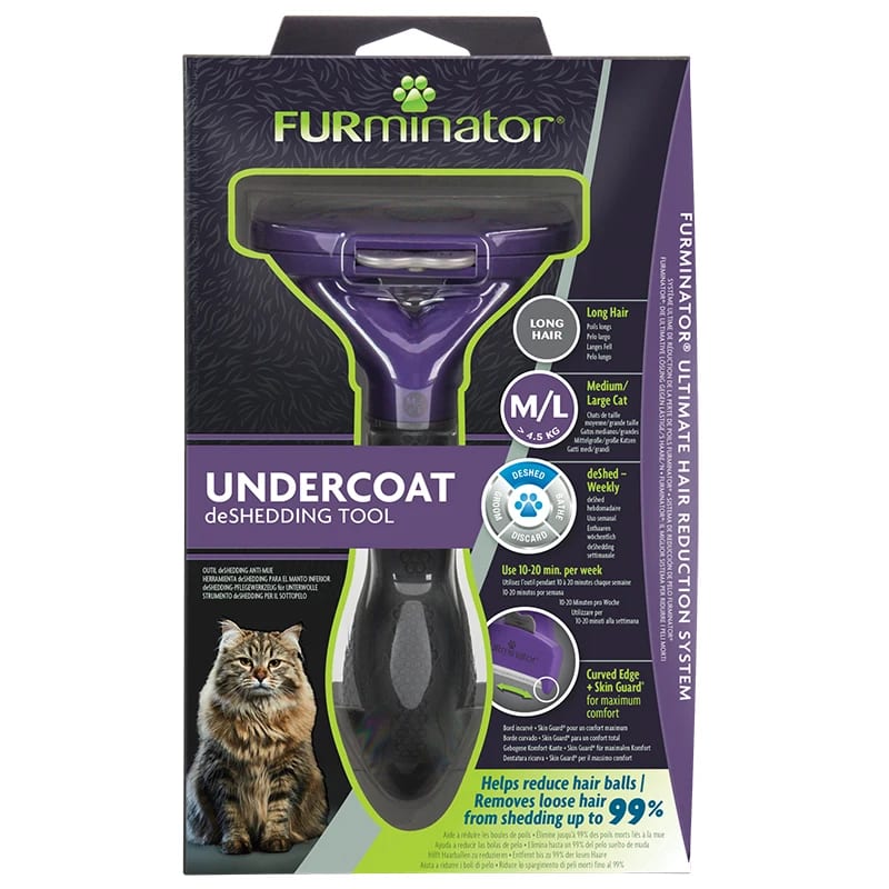 FURminator Undercoat DeShedding Tool Katt Långhårig M/L FURminator