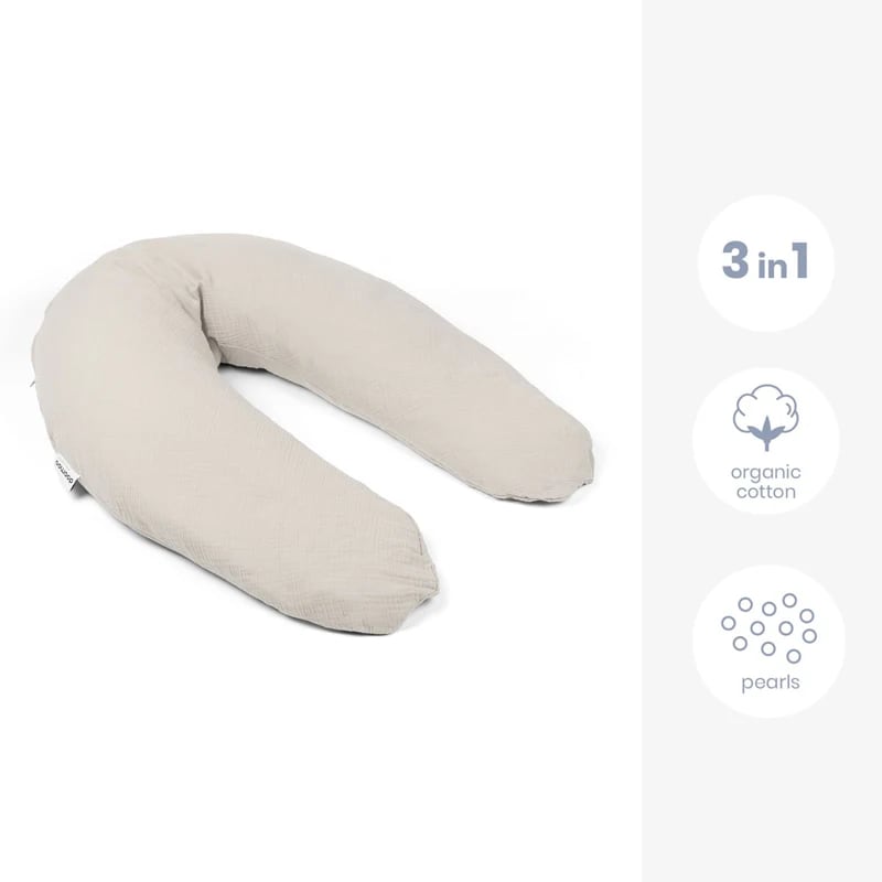 Doomoo Amnings-gravidkudde Muslin Beige Doomoo