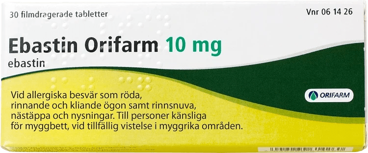 Ebastin Orifarm filmdragerad tablett 10 mg 30 st Orifarm