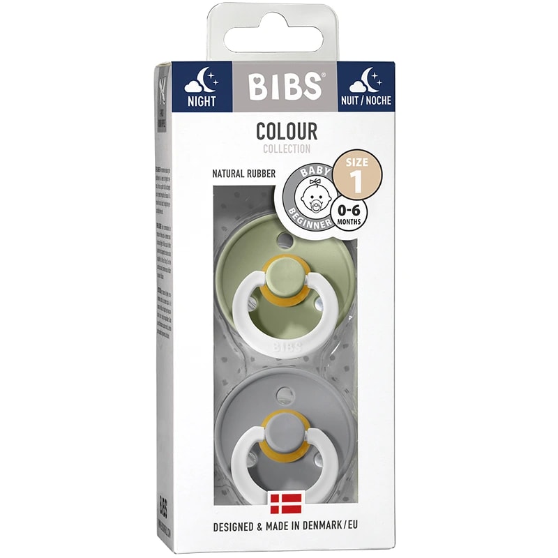 BIBS Napp Sage / Cloud Night 0-6 månader 2-pack Bibs