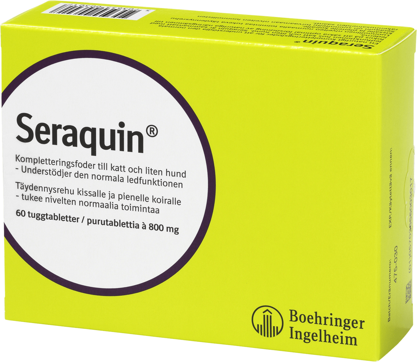 Seraquin tuggtablett för hund och katt 800 mg 60 st Seraquin