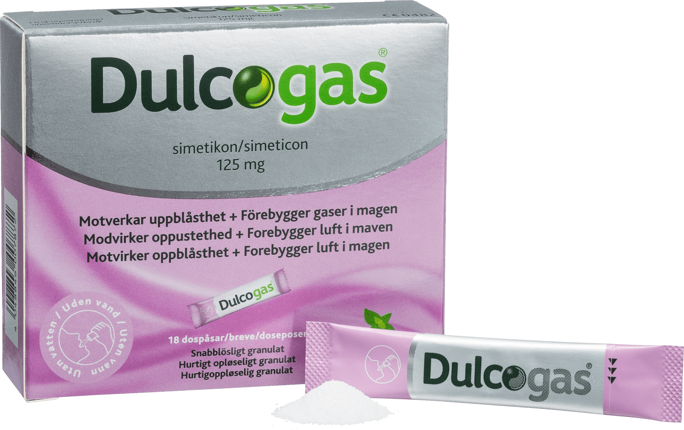 Dulcogas pepparmint dospåse 125 mg 18 st Dulcogas