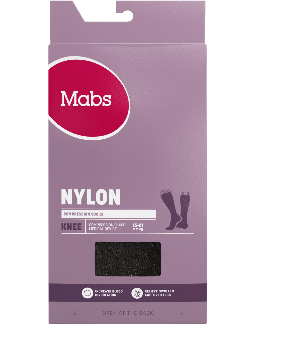 Mabs Nylon Knee Design Black 1 par S Mabs