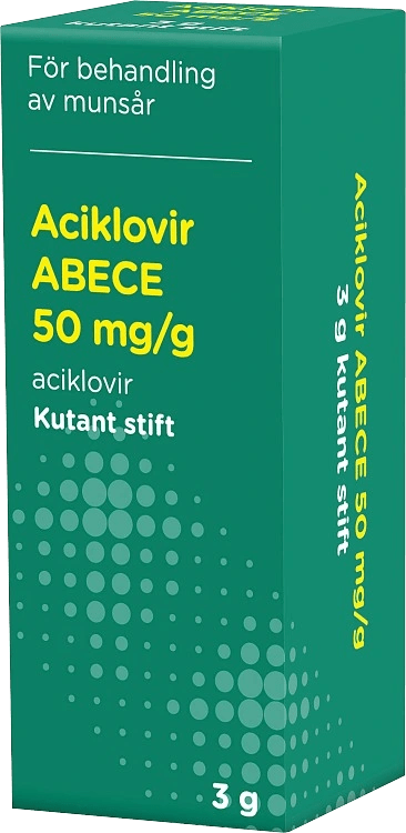 Aciklovir ABECE Kutant stift 50 mg/g 3 g ABECE