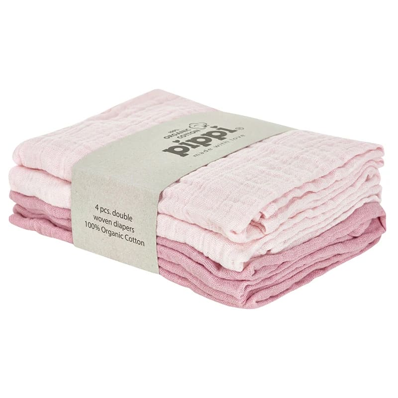 Pippi Organic Cloth Muslin Shrinking Violet 4-pack Pippi