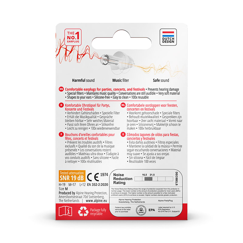 Alpine PartyPlug Earplugs 1 par Alpine