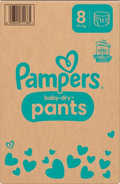 Pampers Baby-Dry Stl8 19kg+ 117st Pampers