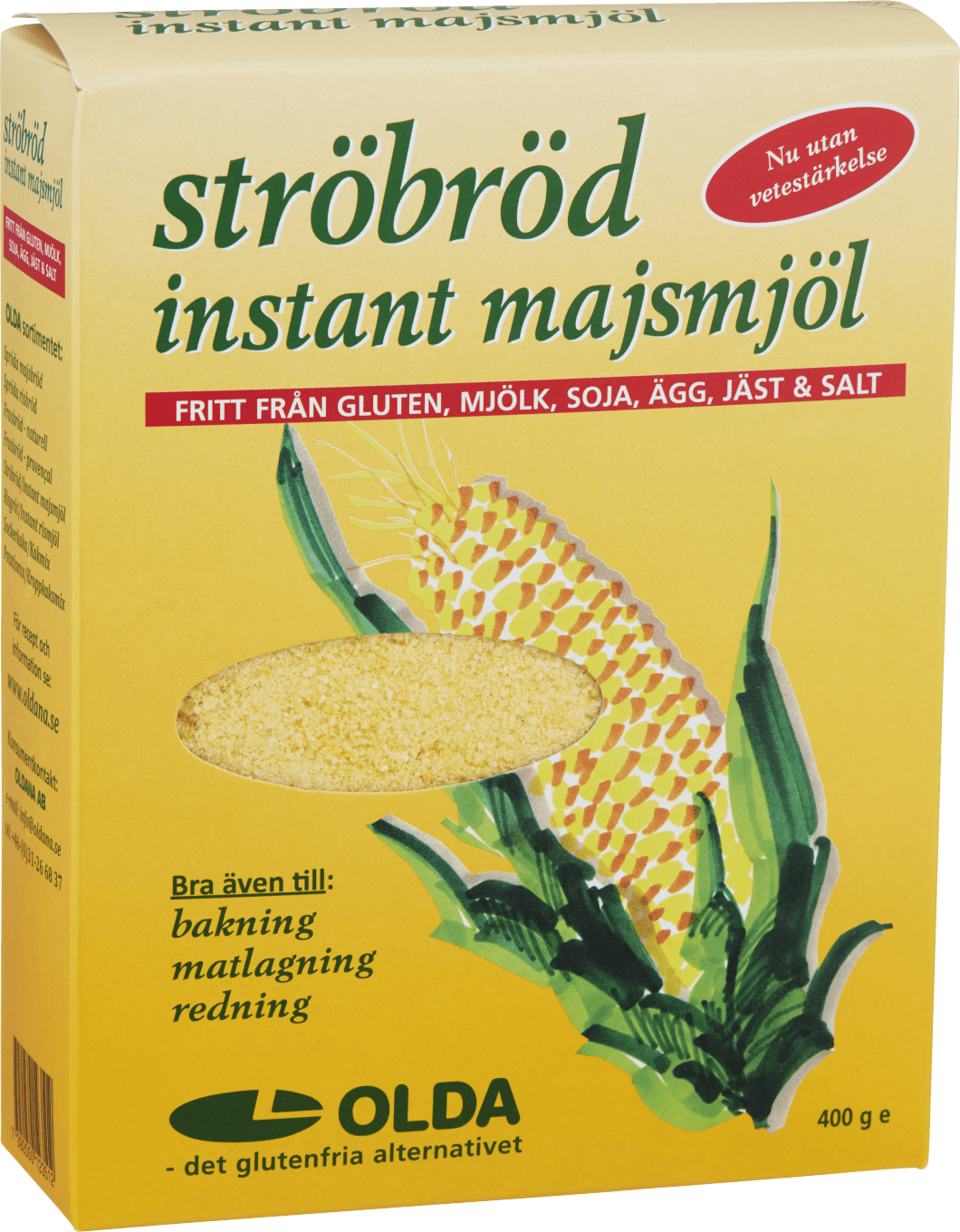 Olda Ströbröd Instant Majsmjöl Glutenfritt 400 g Olda