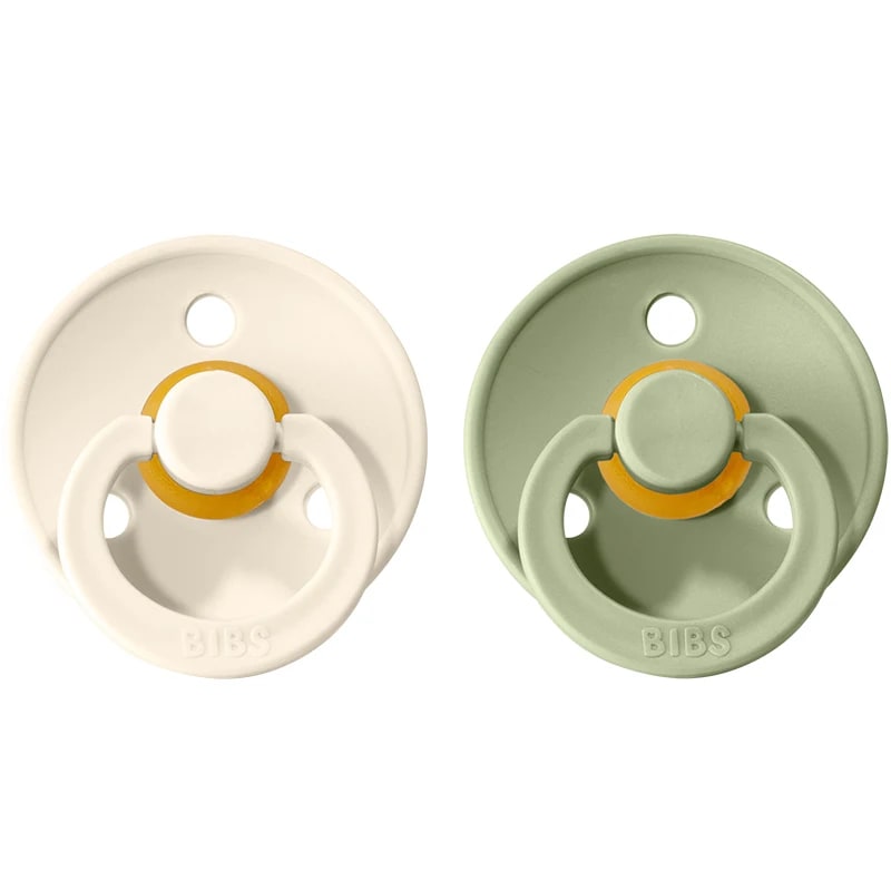 BIBS Colour Latex Size 1 Ivory/Sage 2-pack Bibs