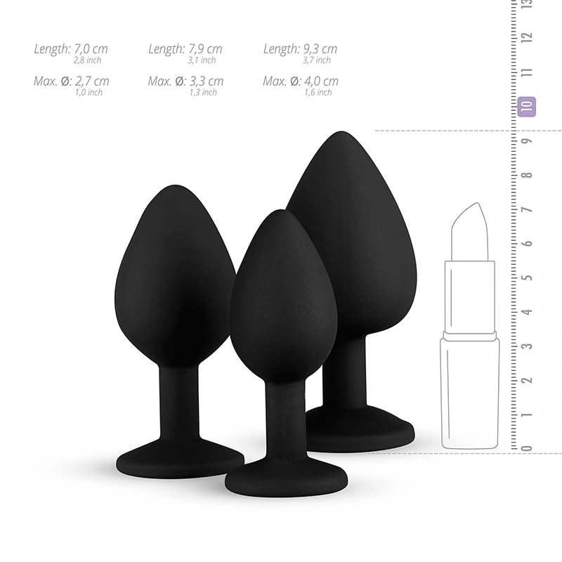 EasyToys Diamond Butt Plug Set 3 st Easytoys