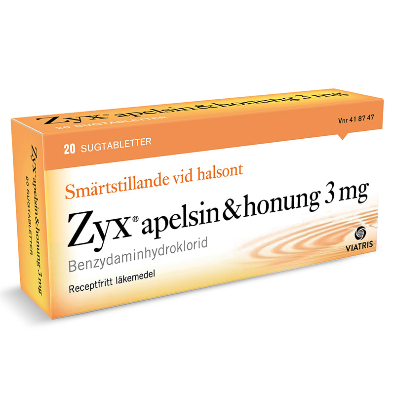 Zyx apelsin & honung sugtablett 3 mg 20 st Zyx