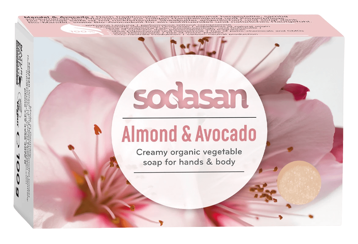 Sodasan Ekologisk Tvål Mandel & Avokado 100 g Sodasan