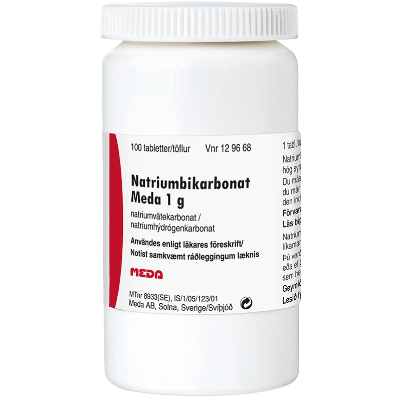 Natriumbikarbonat Meda tablett 1 g 100 st Natriumbikarbonat