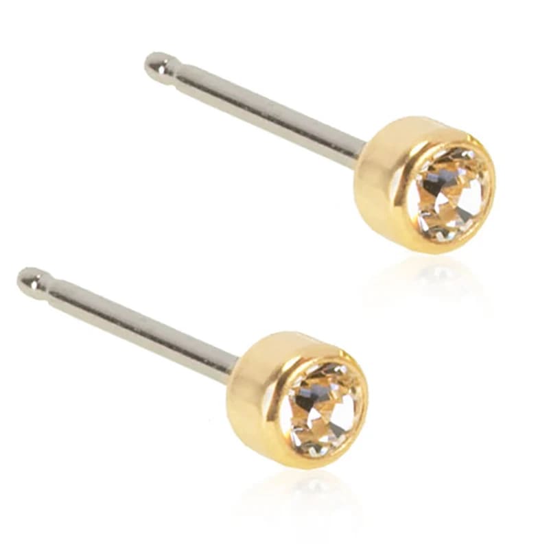 Blomdahl Örhängen GT Bezel 3mm Crystal 1par Blomdahl
