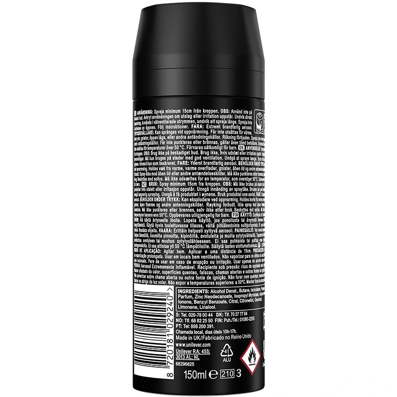 Axe Deo Body Spray Black 150 ml Axe