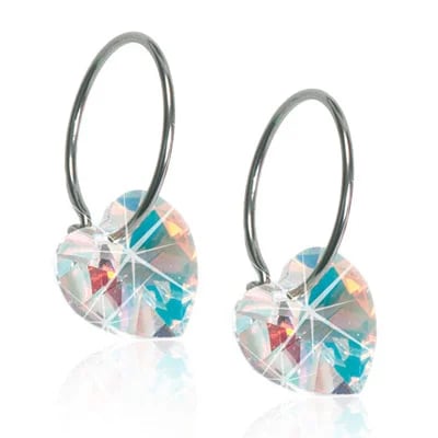Blomdahl Örhängen Ring Heart Rainbow Blomdahl