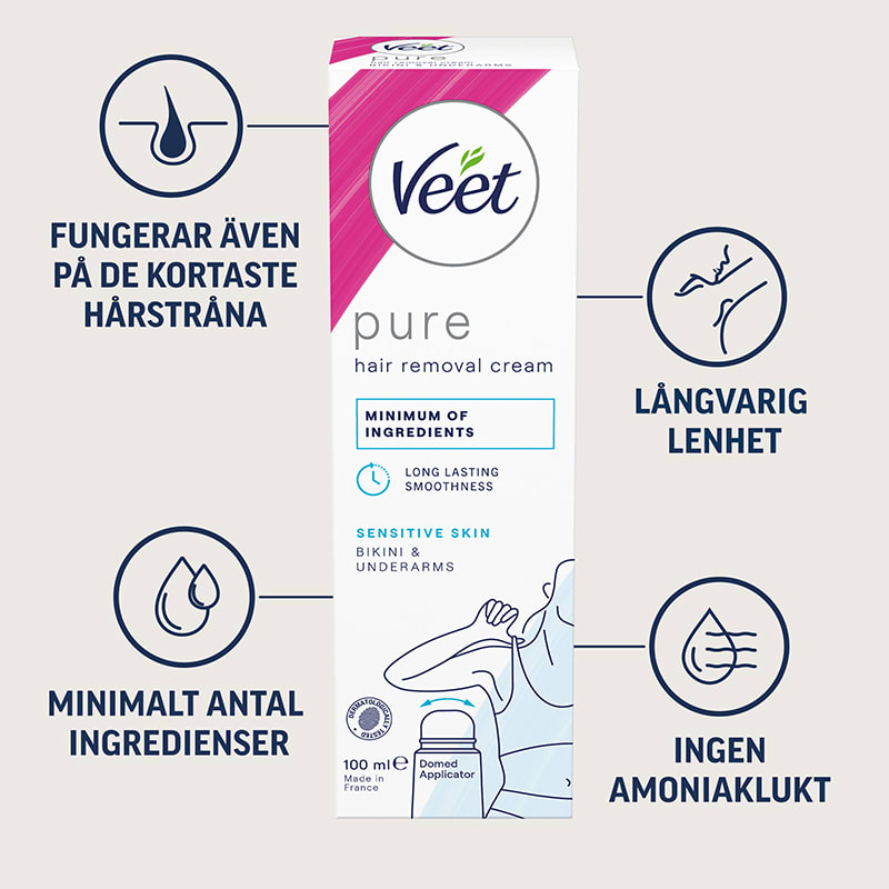Veet Pure Hårborttagningskräm Bikini & Armhåla Känslig Hud 100 ml Veet