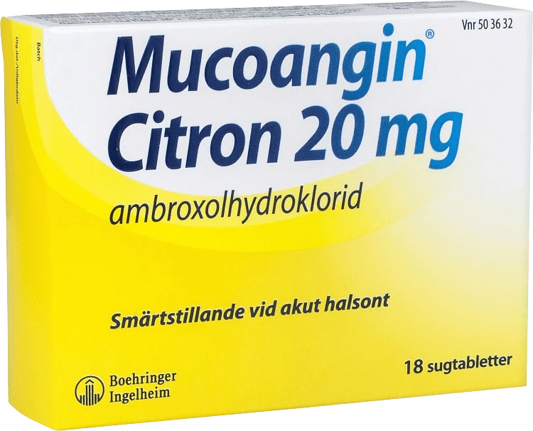 Mucoangin Citron sugtablett 20 mg 18 st Mucoangin