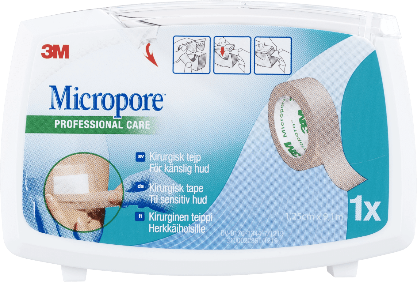 Micropore kirurgtejp brun 9,14 m x 1,25 cm 1 st Micropore