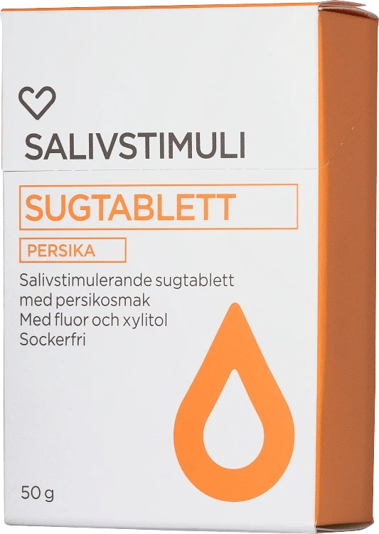 Hjärtats salivstimulerande sugtablett persika 50 g Hjärtats