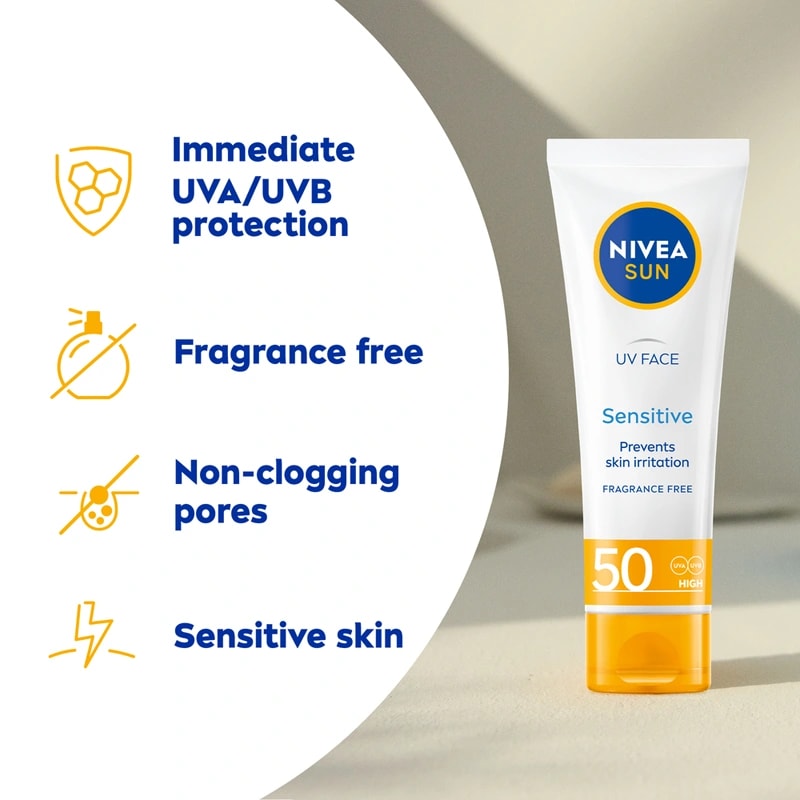 Nivea Sun UV Face Soothing Sensitive Cream SPF50 50 ml Nivea
