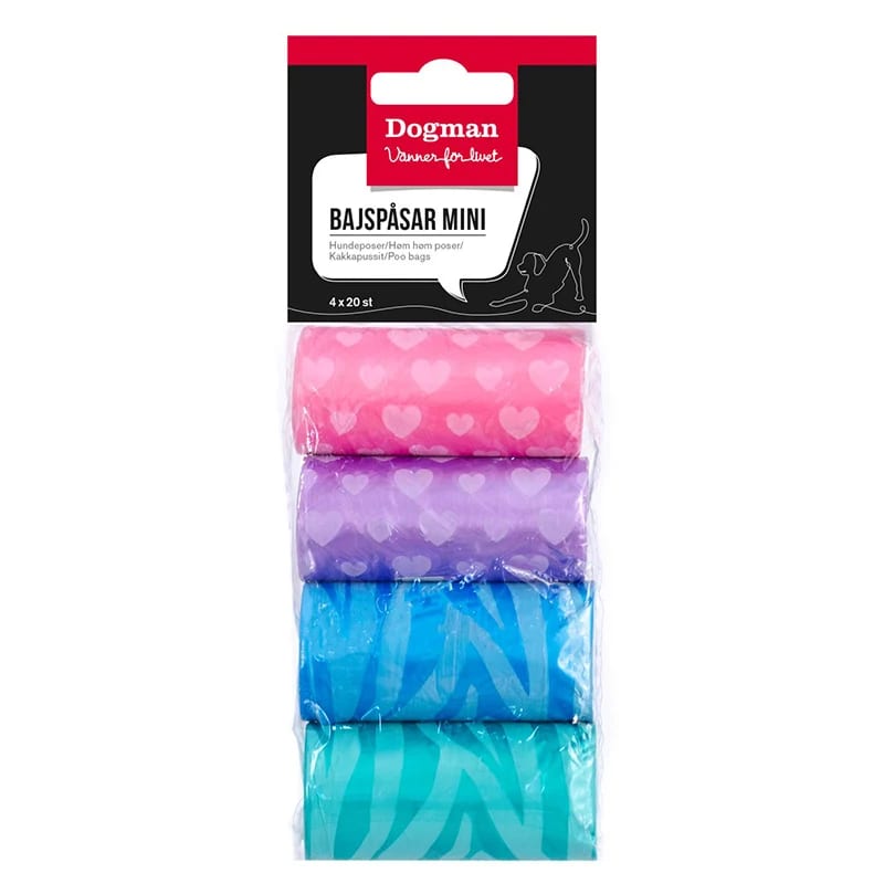 Dogman Bajspåsar Mixade 4x20-pack Dogman