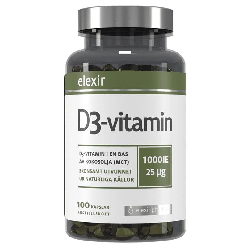 ElexirD3 Vitamin 1000 IE 100 kapslar Elexir Pharma