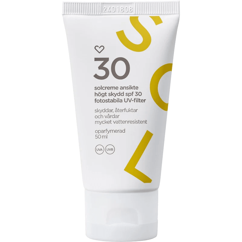 Hjärtats Solkräm Ansikte Oparfymerad SPF30 50 ml Hjärtats